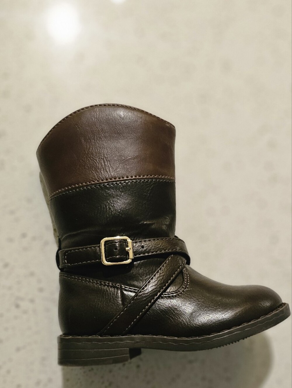 Gymboree Brown Two-Tone Girls' Buckle Boots Toddler 5